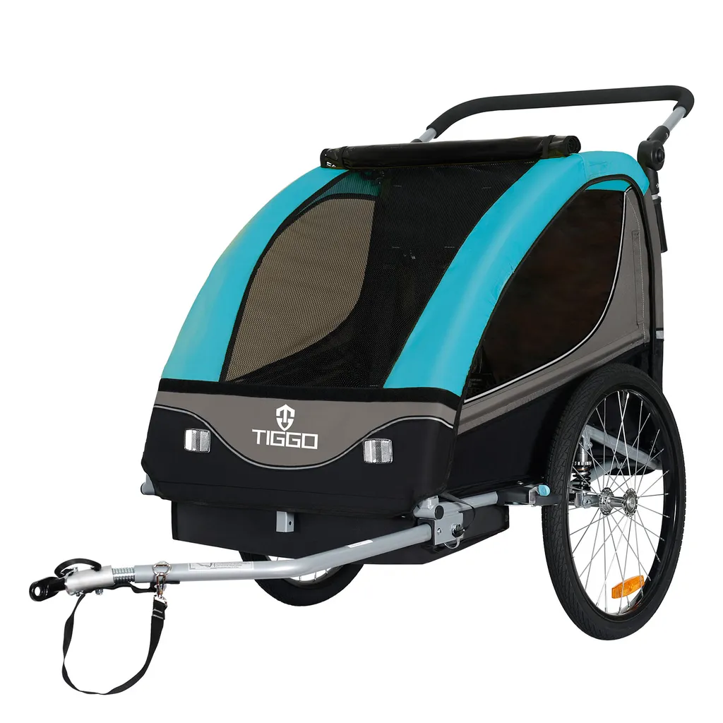 6bd188cc95bec6208c96821879d54f58.webp Tiggo S2 Kinderanhänger mit Federung Jogger 2 in 1 Kinder Buggy Fahrradanhänger Anhänger 1 bis 2 Kinder Kinderanhänger 60502 – Bild 1